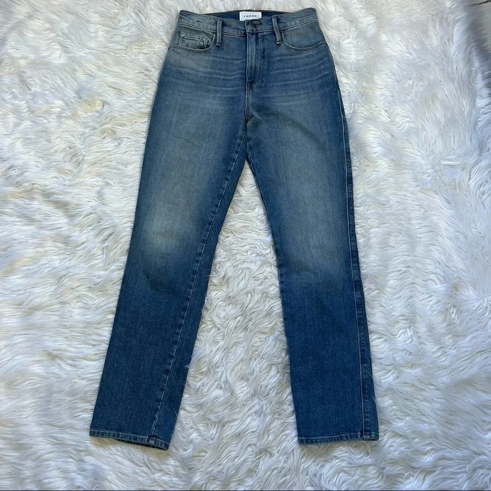 NWOT FRAME Le Sylvie Slender Straight Leg Jeans Alamitos Denim Casual Women’s 25